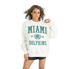 Miami Dolphins Gameday Couture Women's Timeless Triumph Premium Fleece Pullover Sweatshirt White | NFL