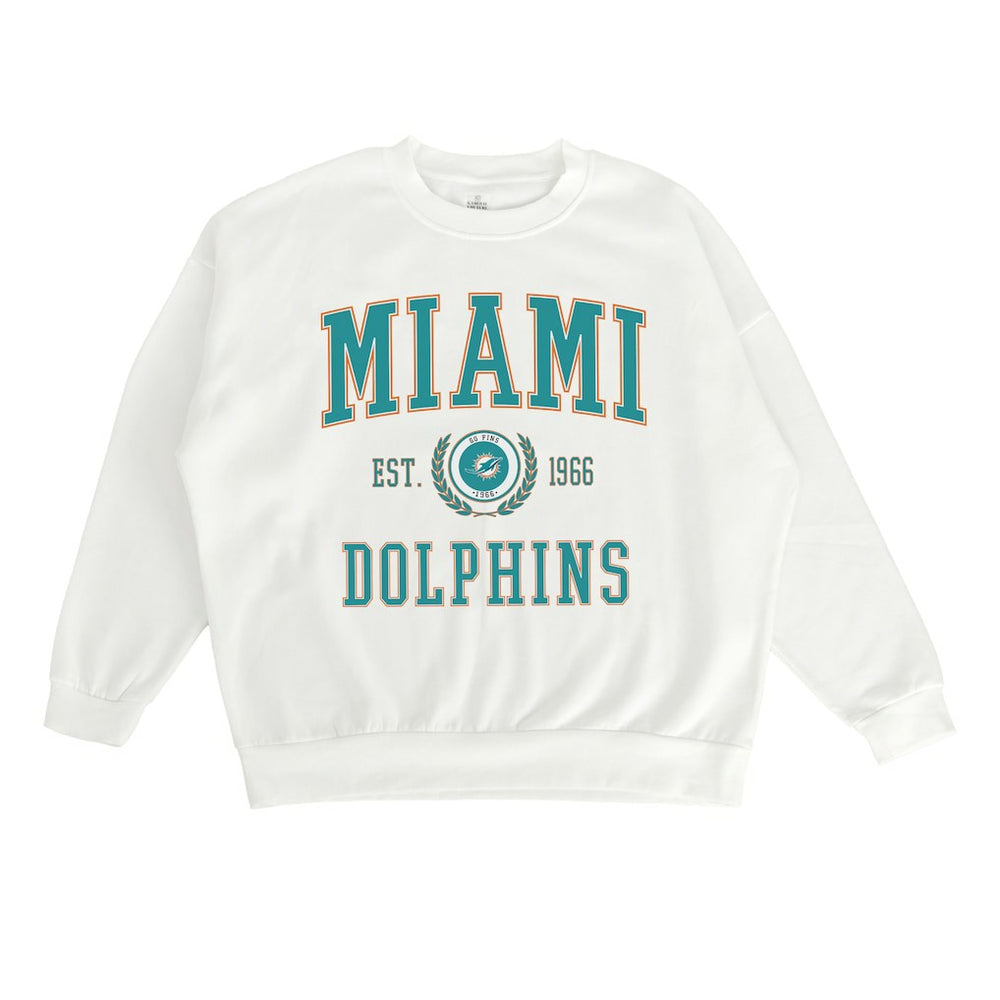 Miami Dolphins Gameday Couture Women's Timeless Triumph Premium Fleece Pullover Sweatshirt White | NFL