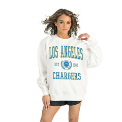 Los Angeles Chargers Gameday Couture Women's Timeless Triumph Premium Fleece Pullover Sweatshirt White | NFL