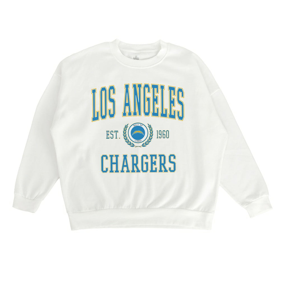 Los Angeles Chargers Gameday Couture Women's Timeless Triumph Premium Fleece Pullover Sweatshirt White | NFL