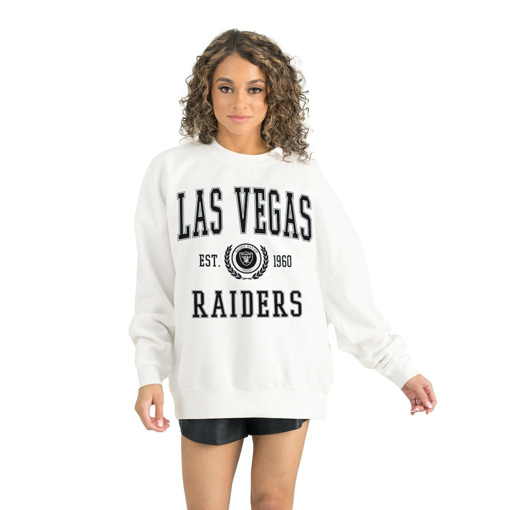 Las Vegas Raiders Gameday Couture Women's Timeless Triumph Premium Fleece Pullover Sweatshirt White | NFL