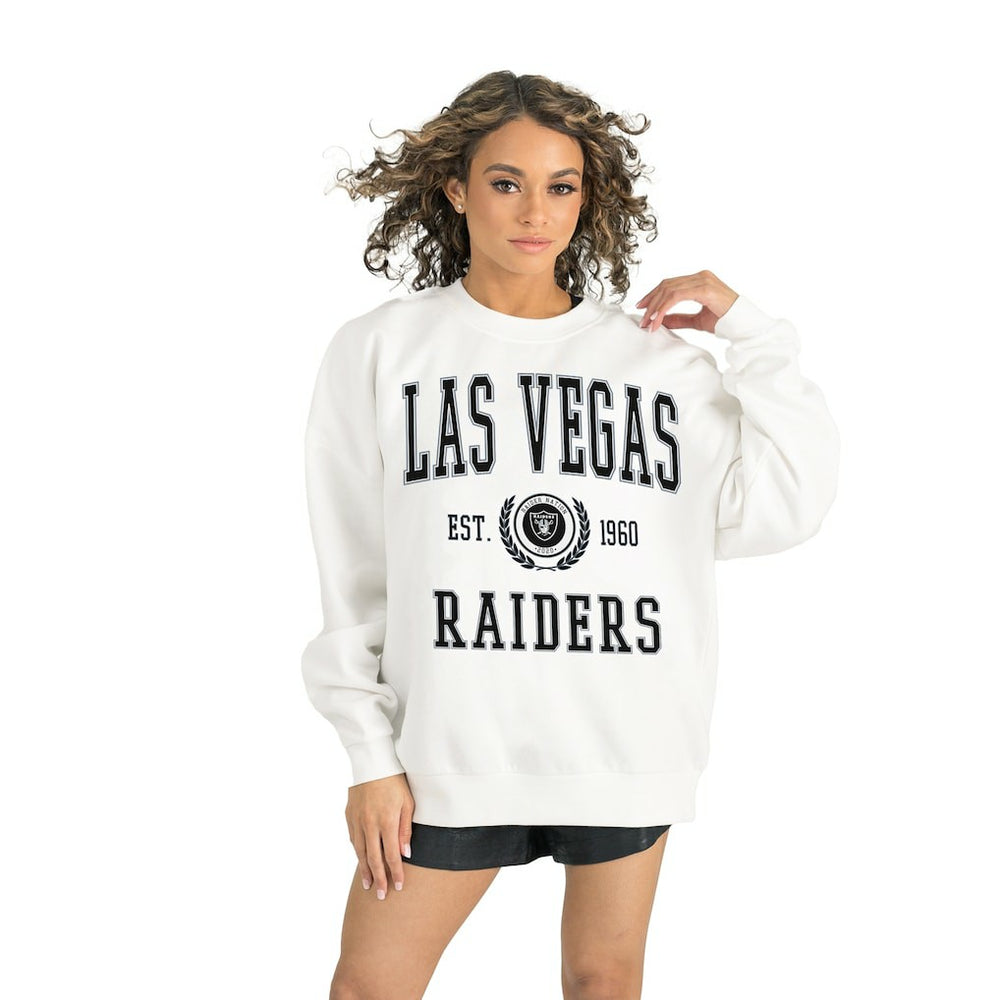 Las Vegas Raiders Gameday Couture Women's Timeless Triumph Premium Fleece Pullover Sweatshirt White | NFL