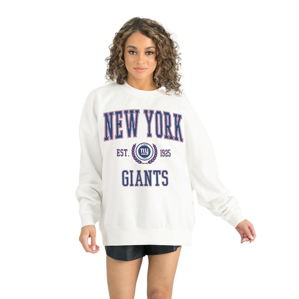 New York Giants Gameday Couture Women's Timeless Triumph Premium Fleece Pullover Sweatshirt White | NFL
