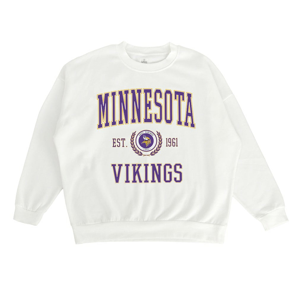 Minnesota Vikings Gameday Couture Women's Timeless Triumph Premium Fleece Pullover Sweatshirt White | NFL