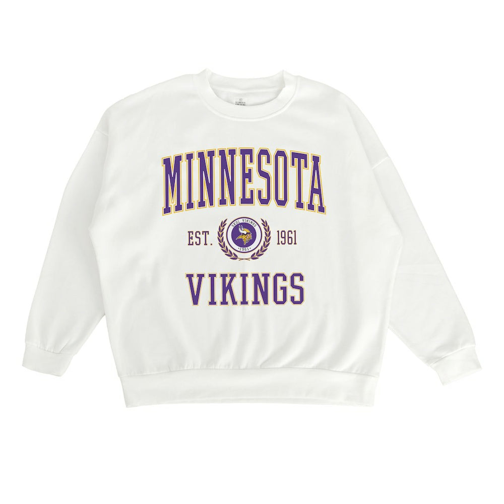 Minnesota Vikings Gameday Couture Women's Timeless Triumph Premium Fleece Pullover Sweatshirt White | NFL