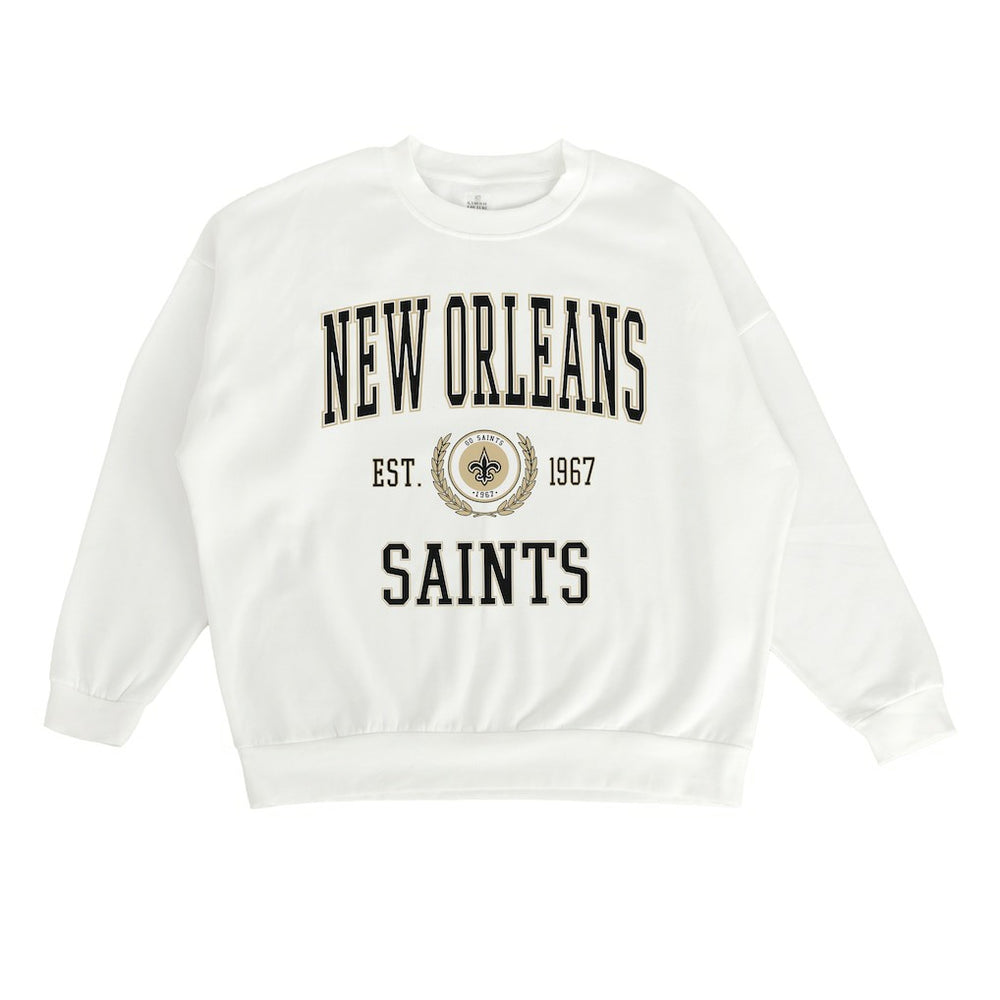 New Orleans Saints Gameday Couture Women's Timeless Triumph Premium Fleece Pullover Sweatshirt White | NFL