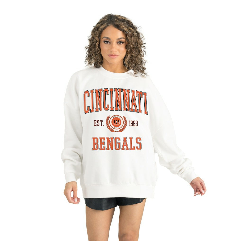 Cincinnati Bengals Gameday Couture Women's Timeless Triumph Premium Fleece Pullover Sweatshirt White | NFL