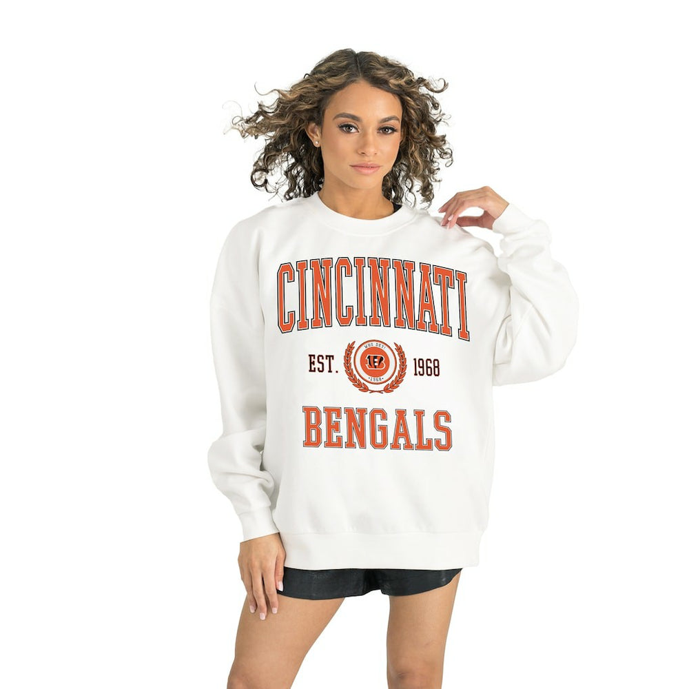 Cincinnati Bengals Gameday Couture Women's Timeless Triumph Premium Fleece Pullover Sweatshirt White | NFL