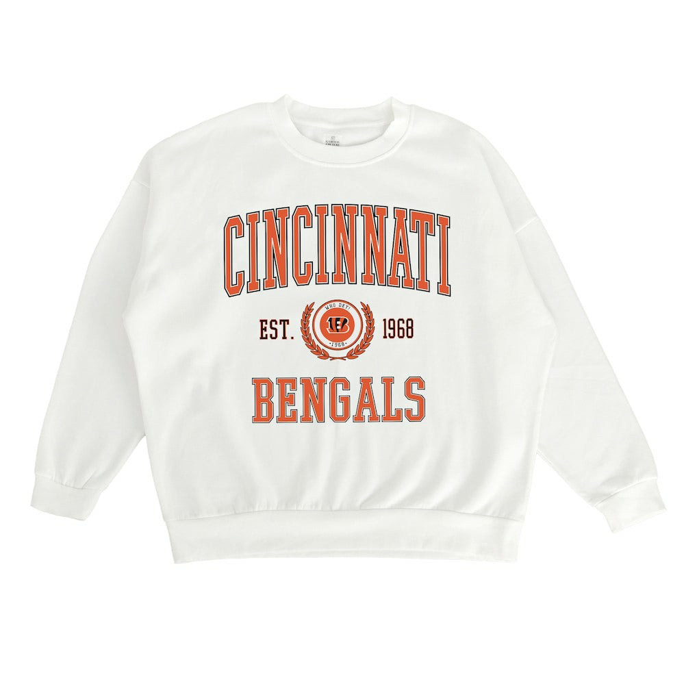 Cincinnati Bengals Gameday Couture Women's Timeless Triumph Premium Fleece Pullover Sweatshirt White | NFL