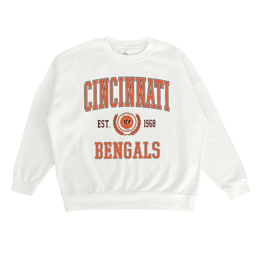 Cincinnati Bengals Gameday Couture Women's Timeless Triumph Premium Fleece Pullover Sweatshirt White | NFL