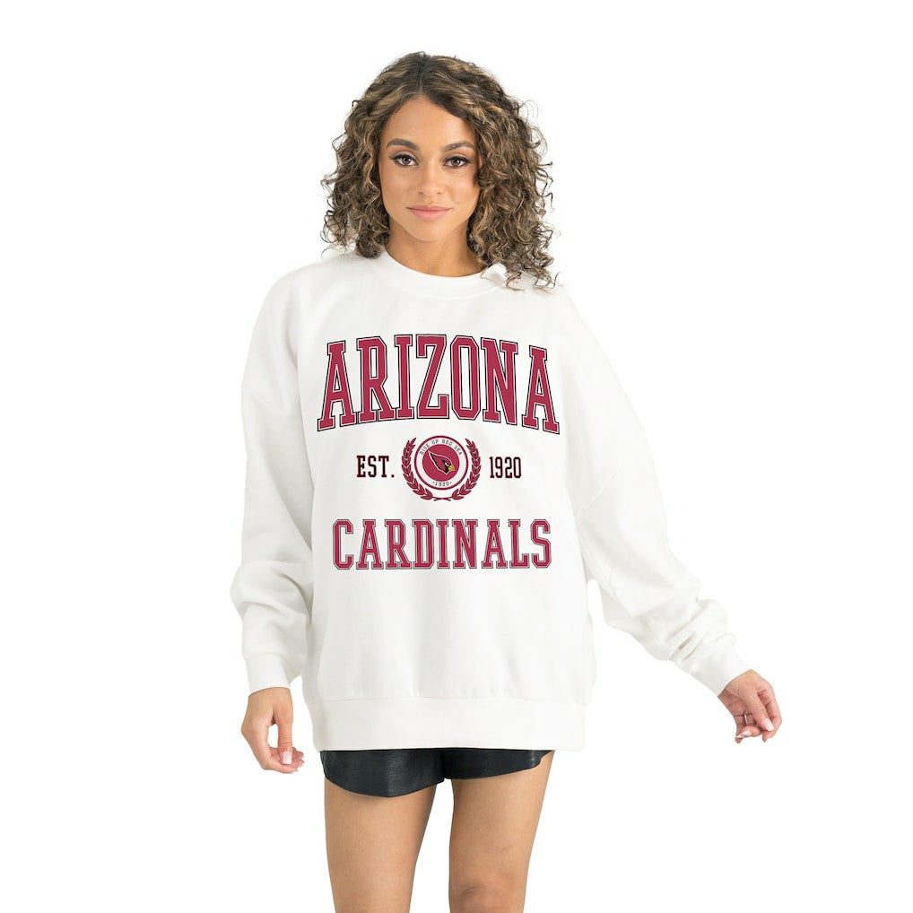 Arizona Cardinals Gameday Couture Women's Timeless Triumph Premium Fleece Pullover Sweatshirt White | NFL