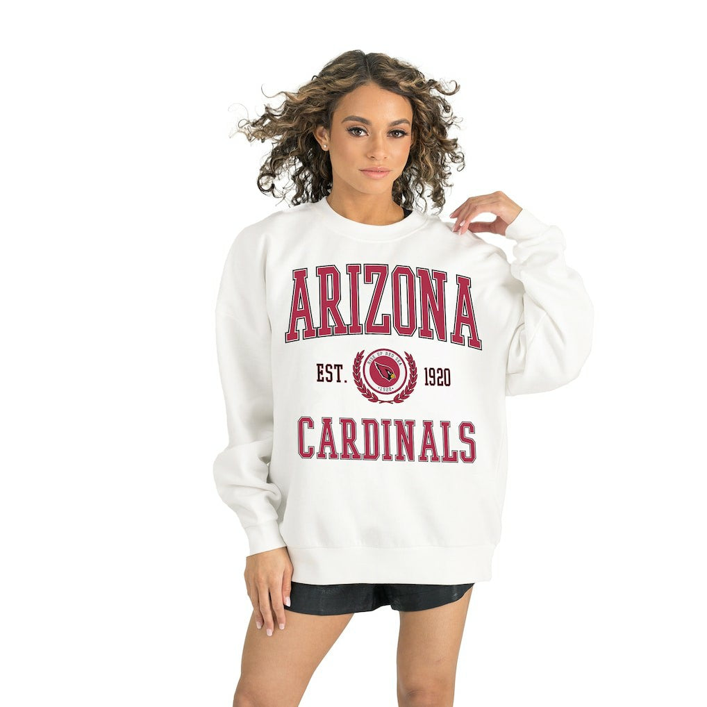 Arizona Cardinals Gameday Couture Women's Timeless Triumph Premium Fleece Pullover Sweatshirt White | NFL