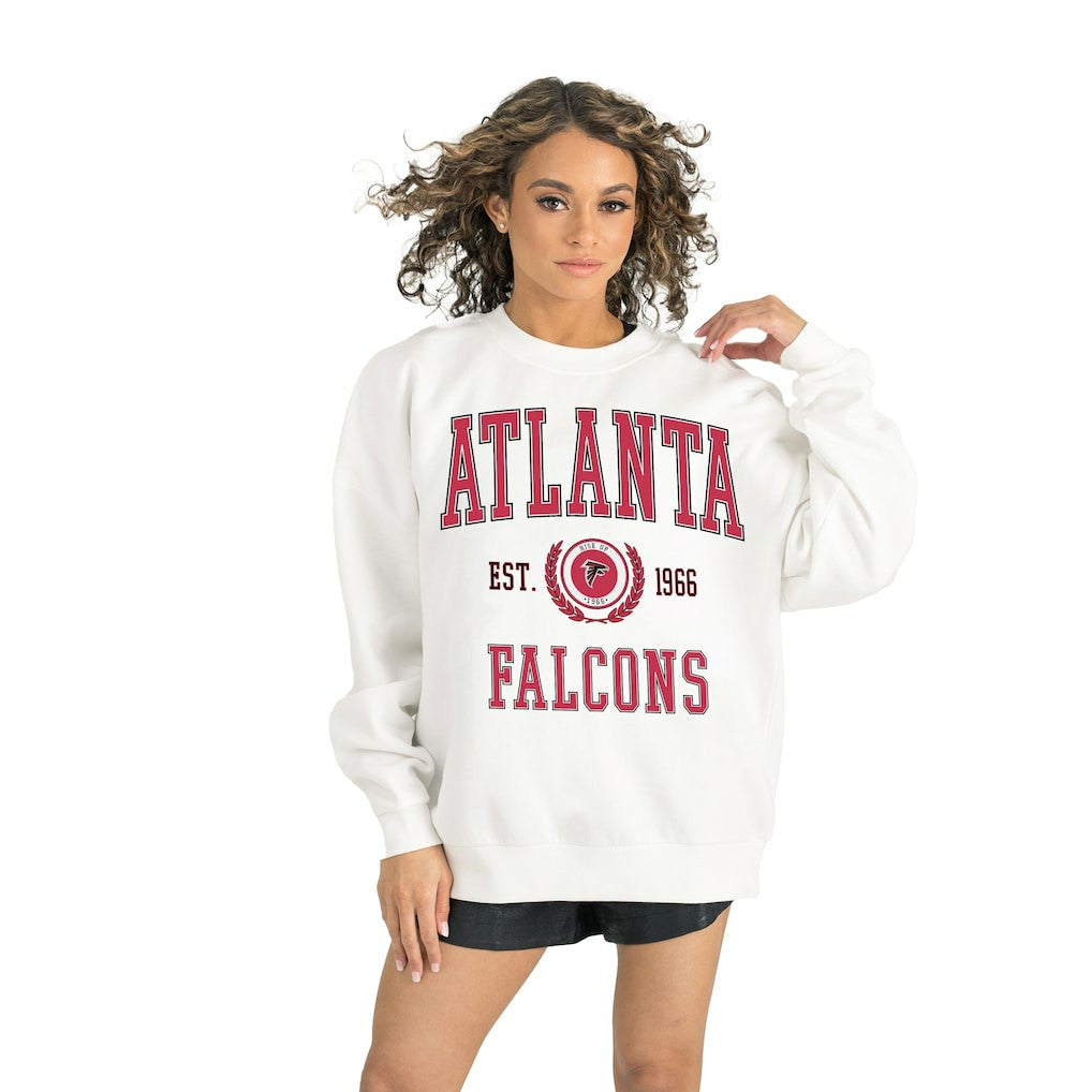 Atlanta Falcons Gameday Couture Women's Timeless Triumph Premium Fleece Pullover Sweatshirt White | NFL