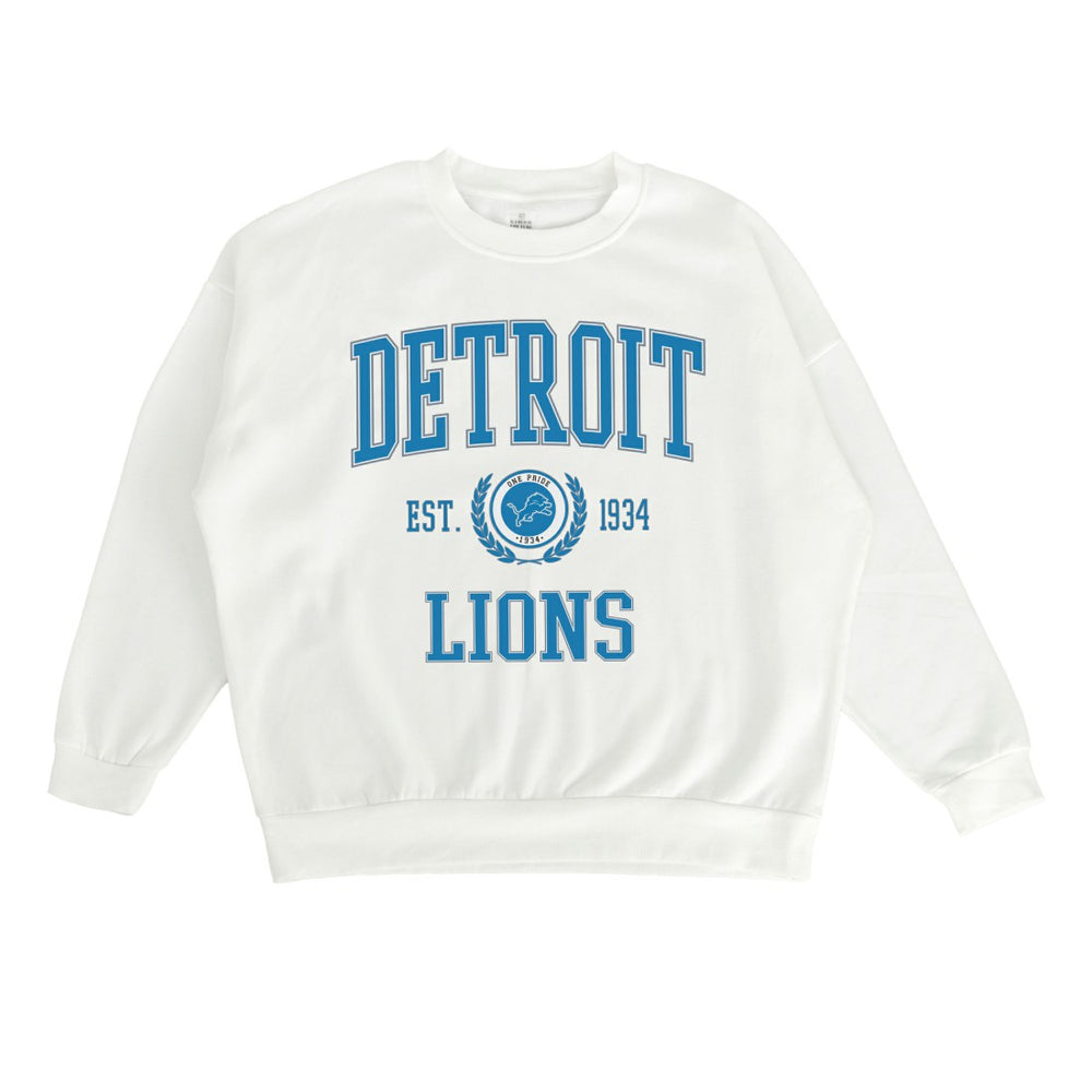 Detroit Lions Gameday Couture Women's Timeless Triumph Premium Fleece Pullover Sweatshirt White | NFL