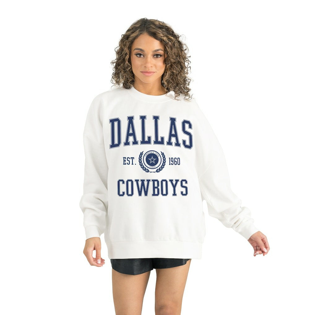 Dallas Cowboys Gameday Couture Women's Timeless Triumph Premium Fleece Pullover Sweatshirt White | NFL