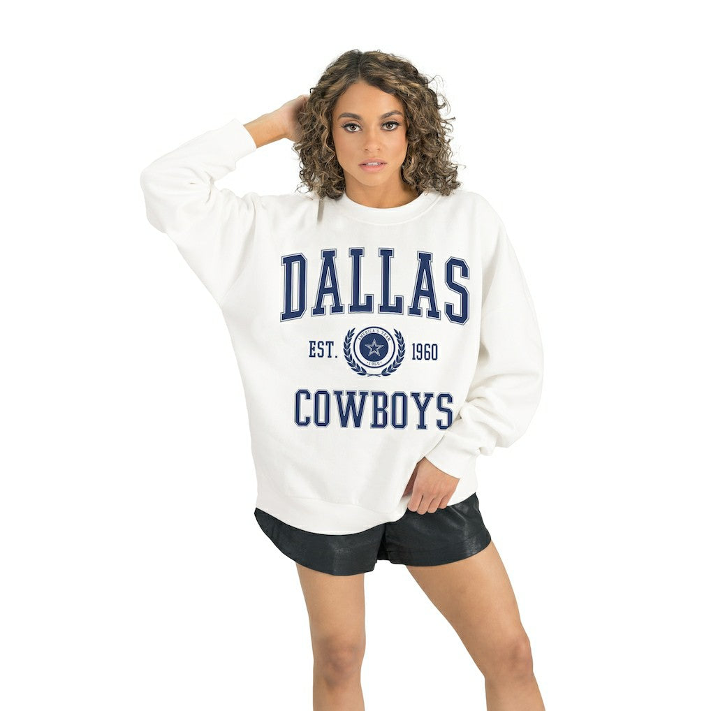Dallas Cowboys Gameday Couture Women's Timeless Triumph Premium Fleece Pullover Sweatshirt White | NFL