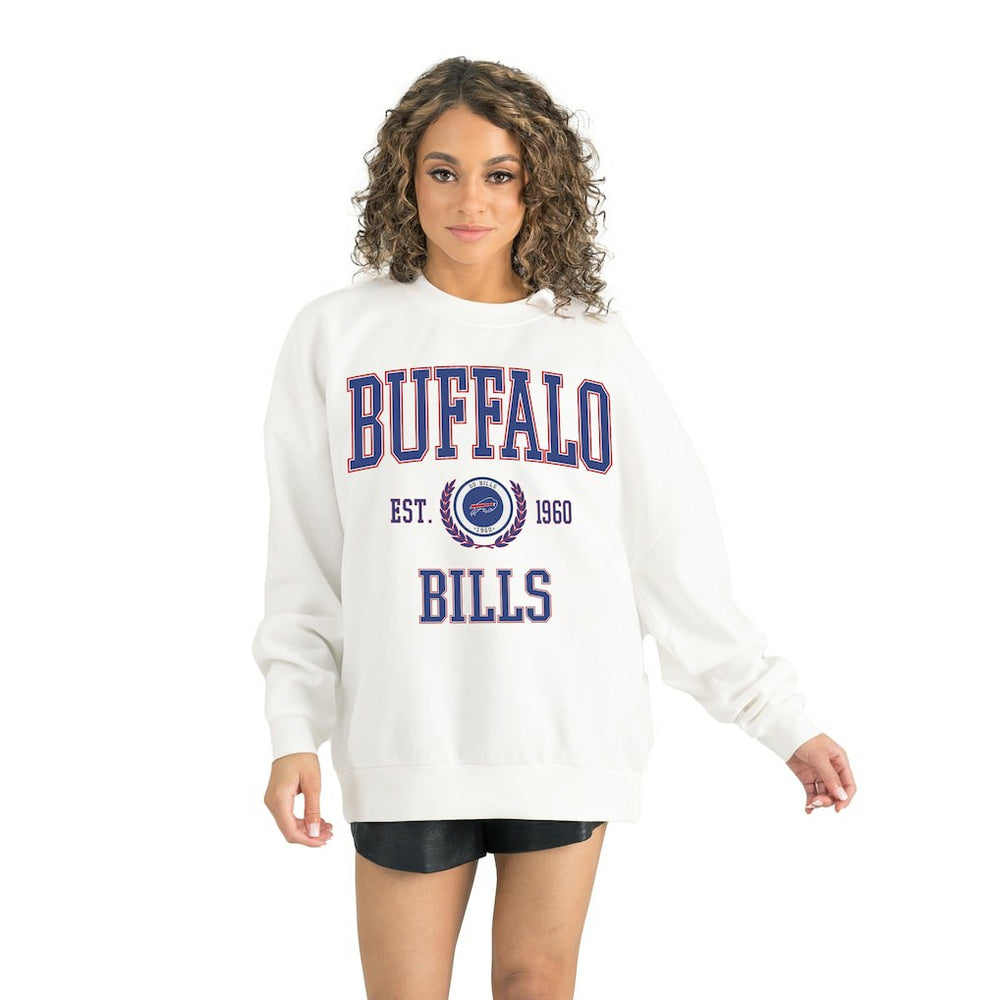 Buffalo Bills Gameday Couture Women's Timeless Triumph Premium Fleece Pullover Sweatshirt White | NFL