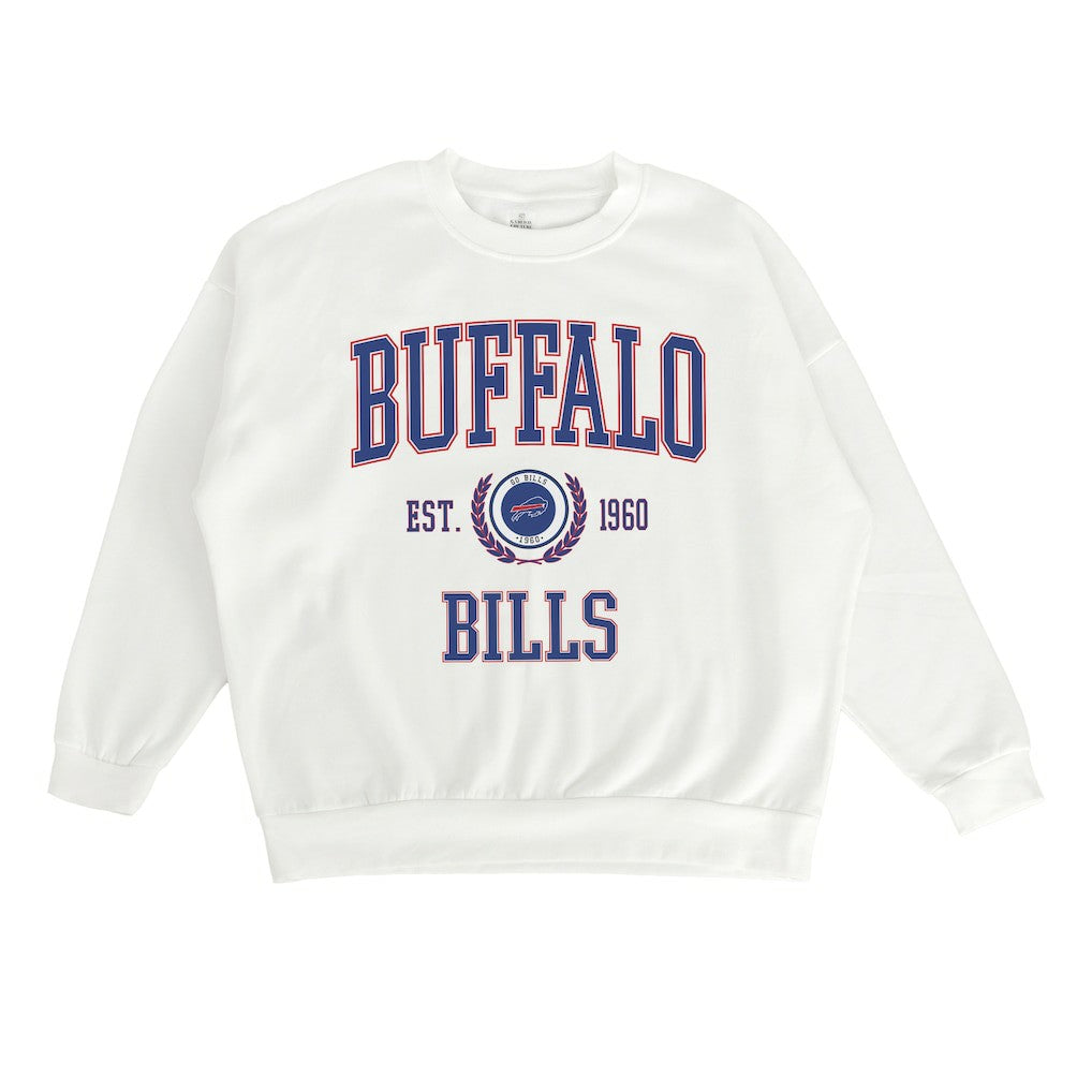 Buffalo Bills Gameday Couture Women's Timeless Triumph Premium Fleece Pullover Sweatshirt White | NFL