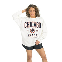 Chicago Bears Gameday Couture Women's Timeless Triumph Premium Fleece Pullover Sweatshirt White | NFL