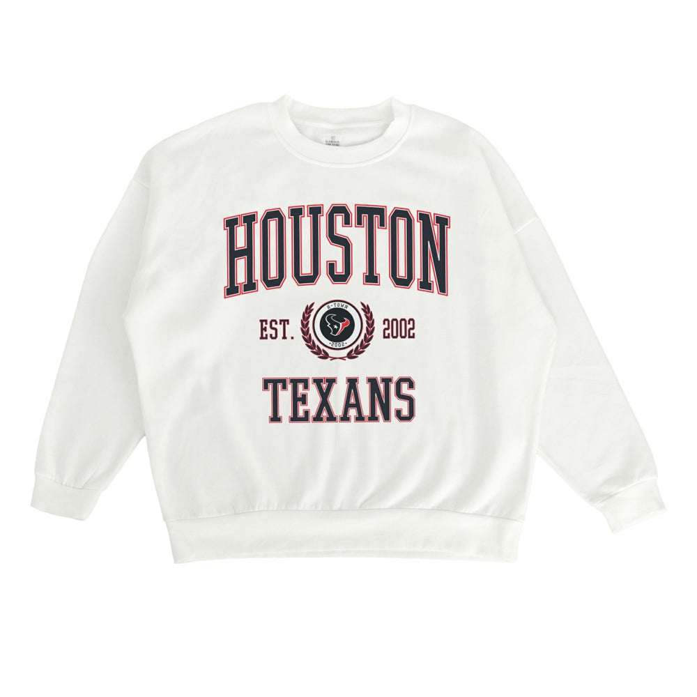 Houston Texans Gameday Couture Women's Timeless Triumph Premium Fleece Pullover Sweatshirt White | NFL