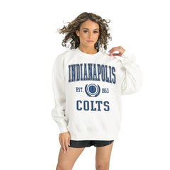 Indianapolis Colts Gameday Couture Women's Timeless Triumph Premium Fleece Pullover Sweatshirt White | NFL