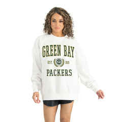Green Bay Packers Gameday Couture Women's Timeless Triumph Premium Fleece Pullover Sweatshirt White | NFL