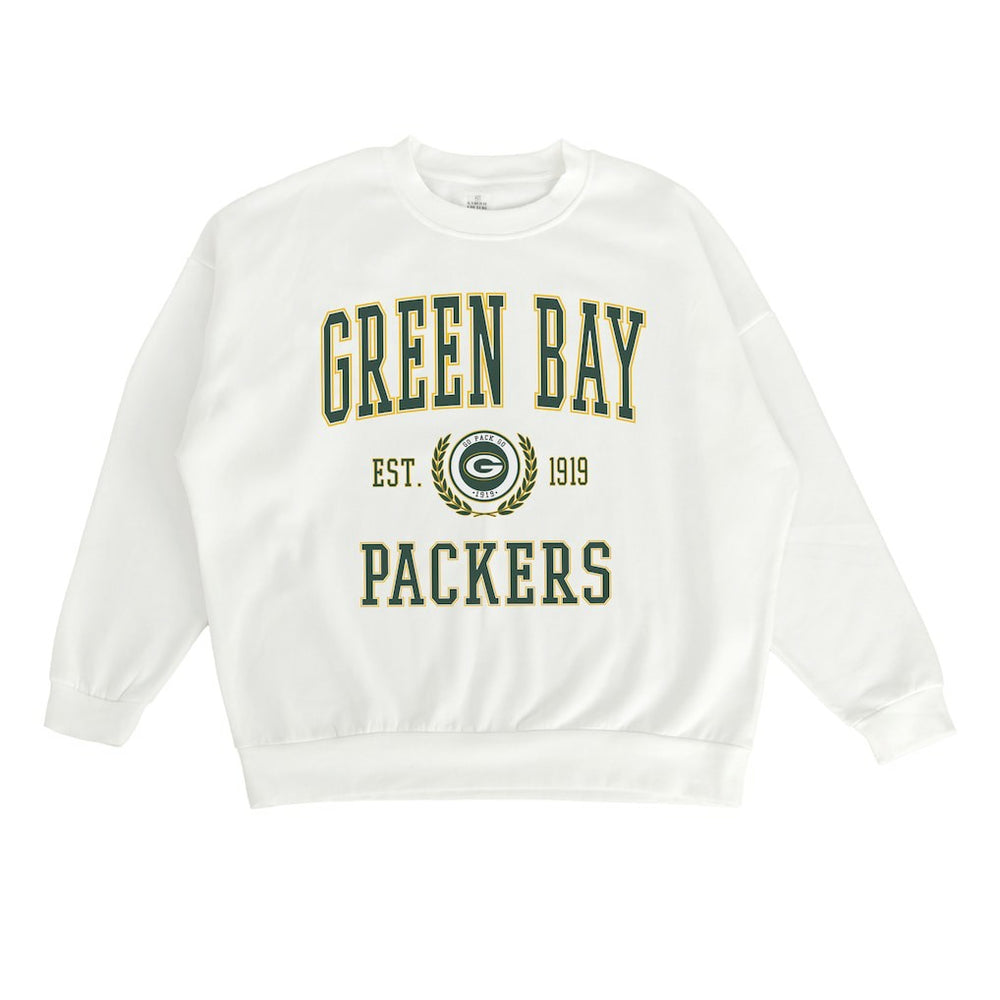Green Bay Packers Gameday Couture Women's Timeless Triumph Premium Fleece Pullover Sweatshirt White | NFL