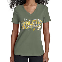 Athletics Starter Women's Fireworks Team Name V-Neck T-Shirt - MLB