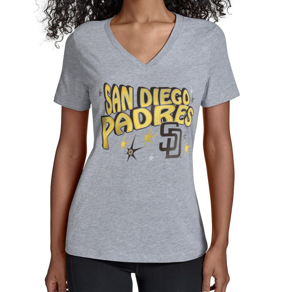 San Diego Padres Starter Women's Fireworks V-Neck T-Shirt - MLB