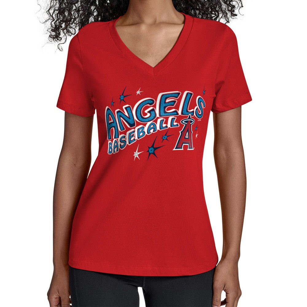 Los Angeles Angels Starter Women's Fireworks V-Neck T-Shirt - MLB