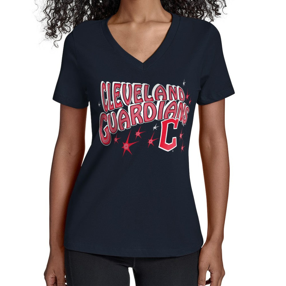 Cleveland Guardians Starter Women's Fireworks V-Neck T-Shirt - MLB