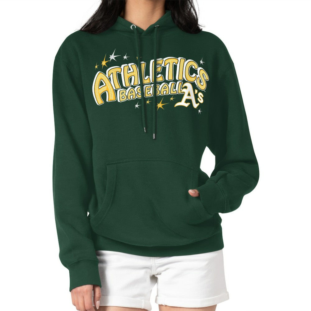 Athletics Starter Women's Fireworks Fleece Tri-Blend Pullover Hoodie - MLB