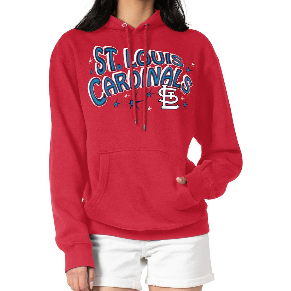 St. Louis Cardinals Starter Women's Fireworks Fleece Tri-Blend Pullover Hoodie - MLB