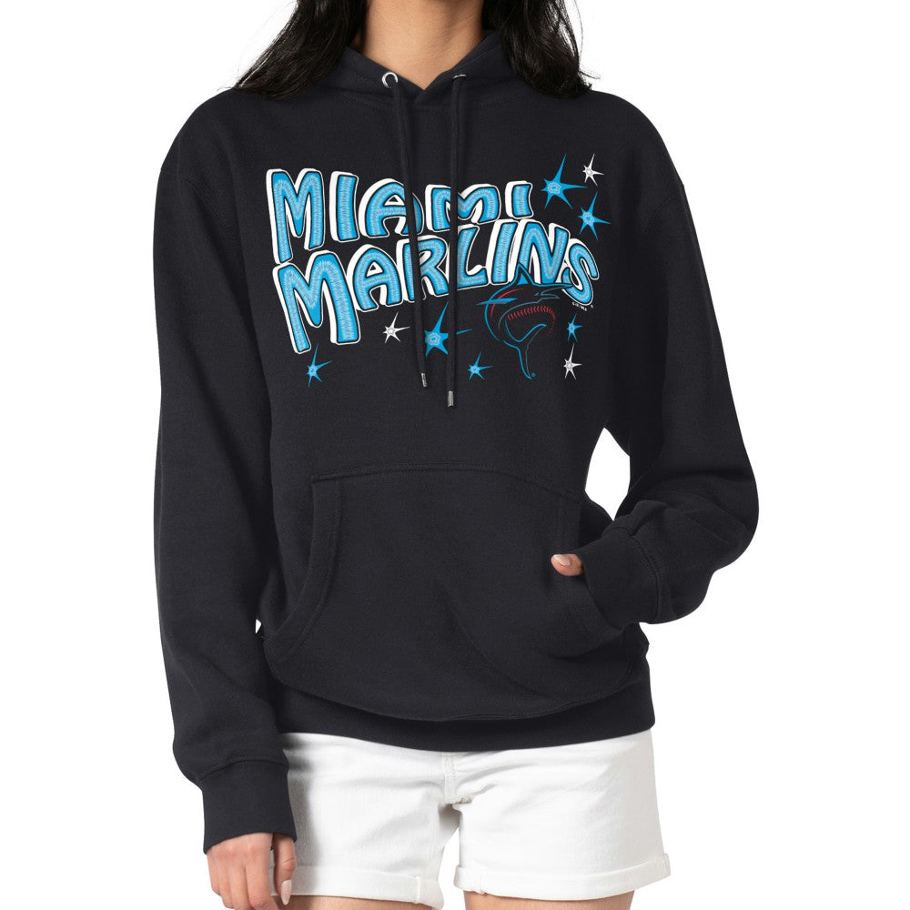 Miami Marlins Starter Women's Fireworks Fleece Tri-Blend Pullover Hoodie - MLB