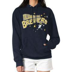 Milwaukee Brewers Starter Women's Fireworks Fleece Tri-Blend Pullover Hoodie - MLB