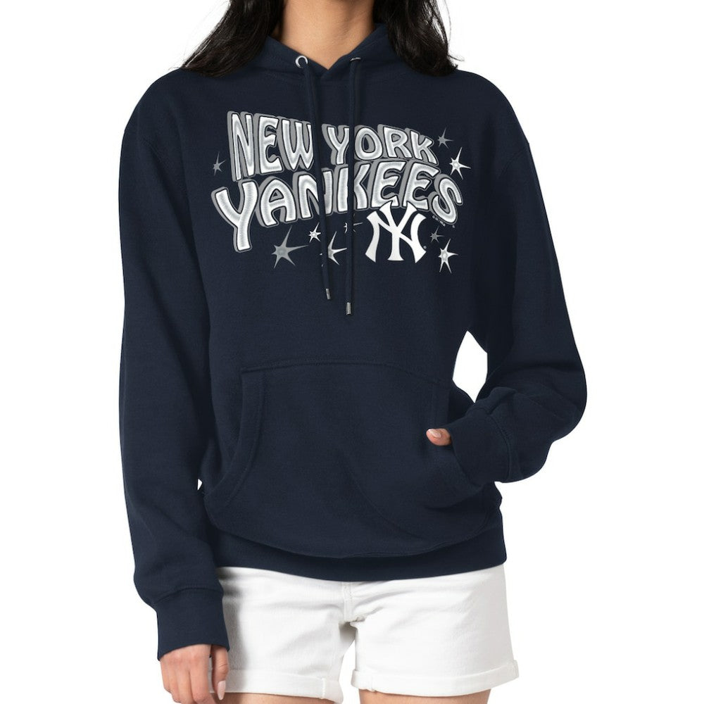 New York Yankees Starter Women's Fireworks Fleece Tri-Blend Pullover Hoodie - MLB