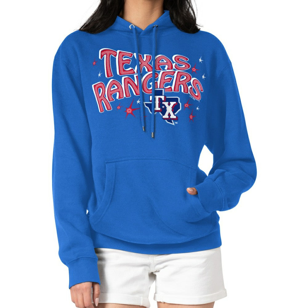 Texas Rangers Starter Women's Fireworks Fleece Tri-Blend Pullover Hoodie - MLB