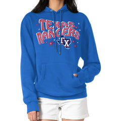 Texas Rangers Starter Women's Fireworks Fleece Tri-Blend Pullover Hoodie - MLB