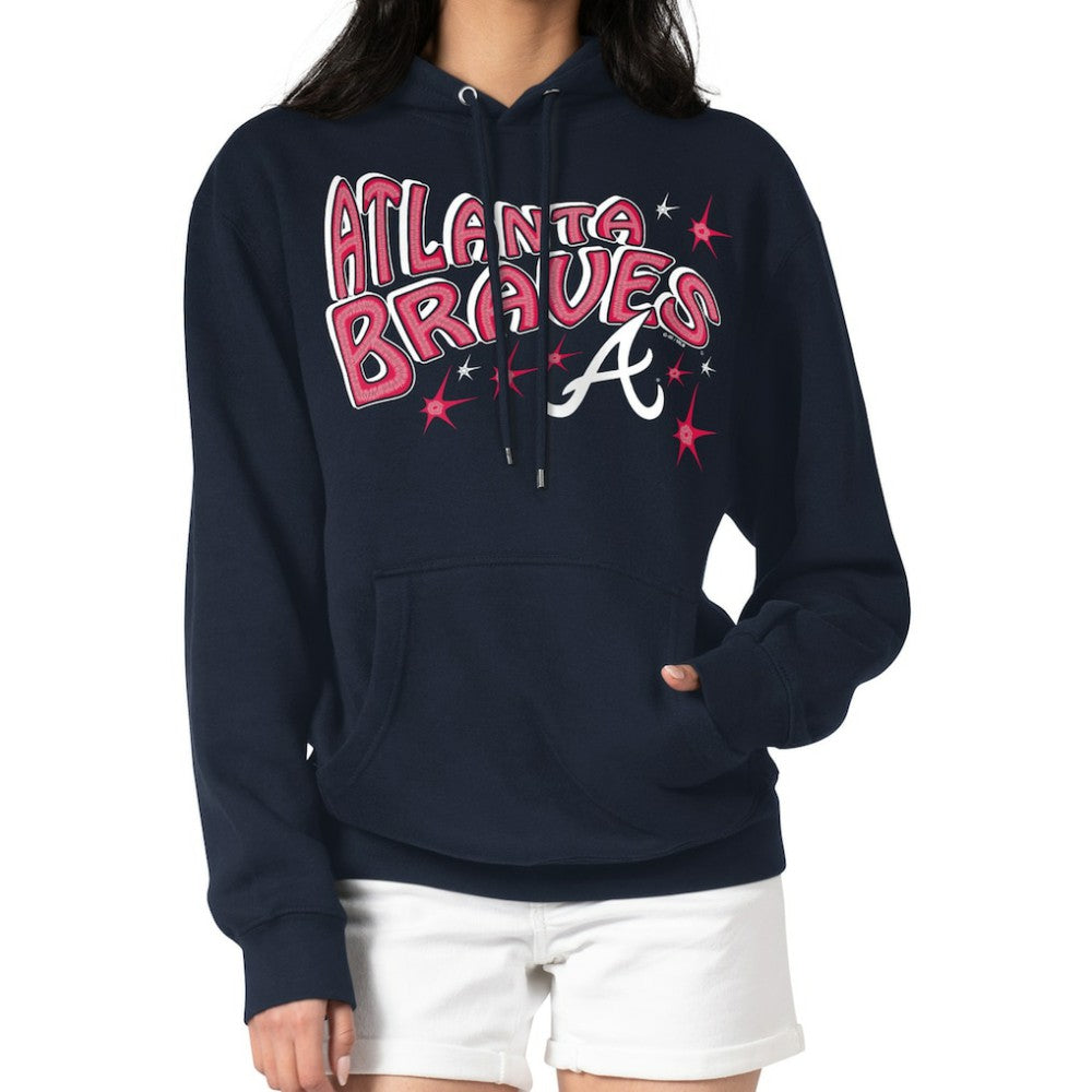 Atlanta Braves Starter Women's Fireworks Fleece Tri-Blend Pullover Hoodie - MLB