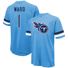 Cam Ward Tennessee Titans Majestic Threads 2025 NFL Draft First Round Pick Oversized T-Shirt Light Blue | NFL