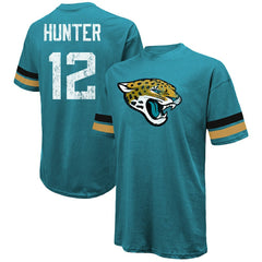 Travis Hunter Jacksonville Jaguars Majestic Threads 2025 NFL Draft First Round Pick Oversized T-Shirt Teal | NFL