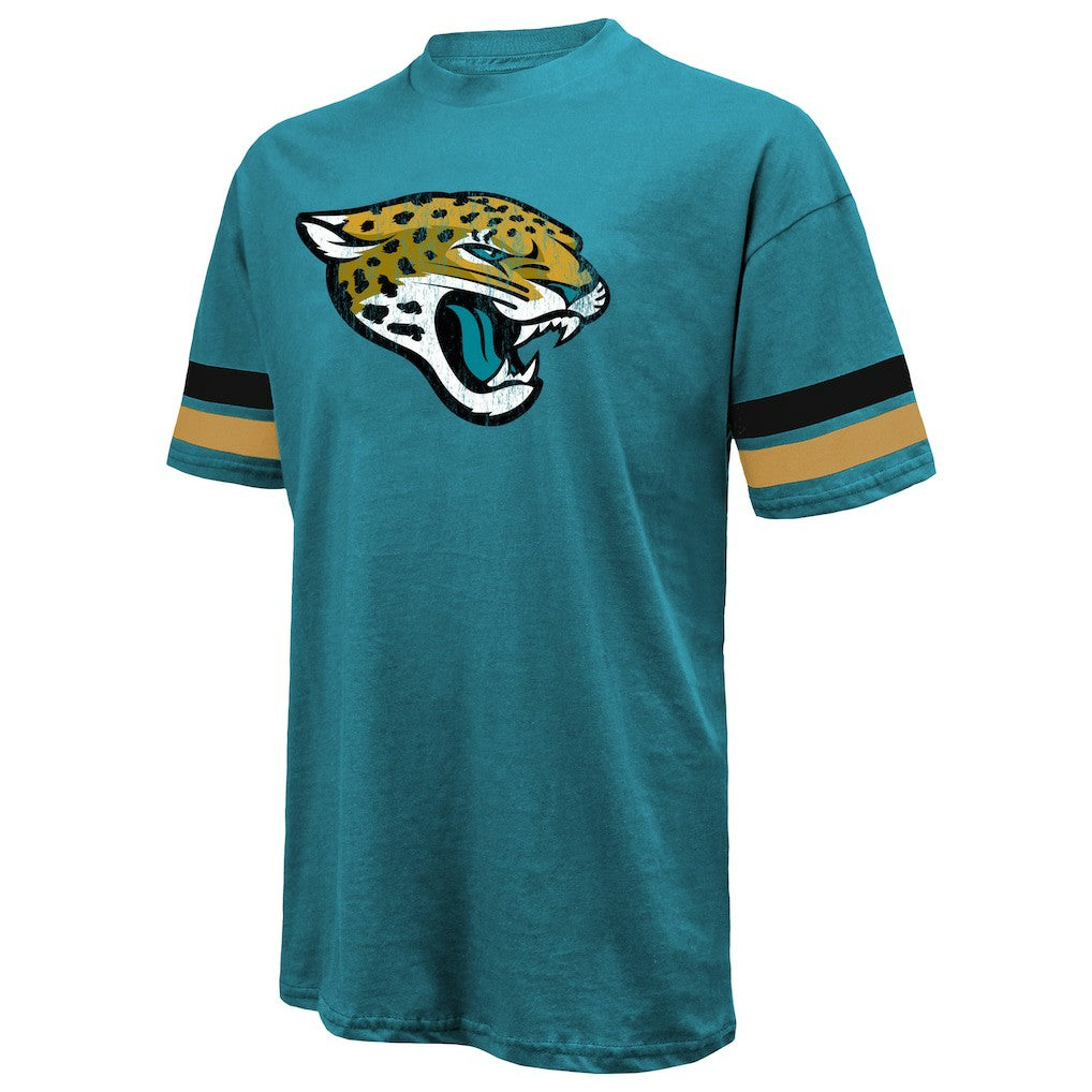 Travis Hunter Jacksonville Jaguars Majestic Threads 2025 NFL Draft First Round Pick Oversized T-Shirt Teal | NFL