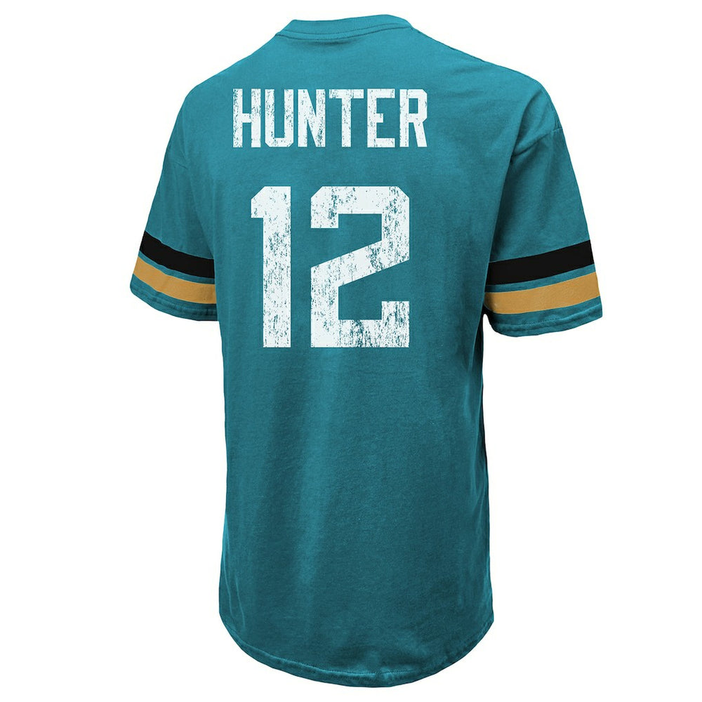 Travis Hunter Jacksonville Jaguars Majestic Threads 2025 NFL Draft First Round Pick Oversized T-Shirt Teal | NFL