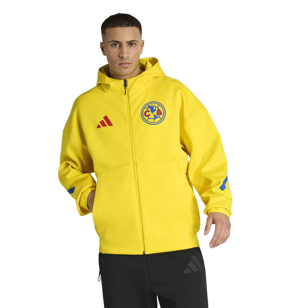 Club America 2025/26 Club Anthem Full-Zip Hooded Jacket Yellow | Adidas Online