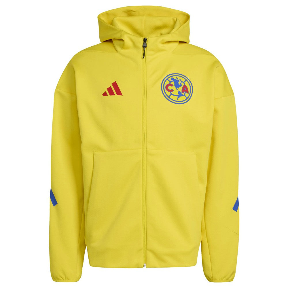 Club America 2025/26 Club Anthem Full-Zip Hooded Jacket Yellow | Adidas Online