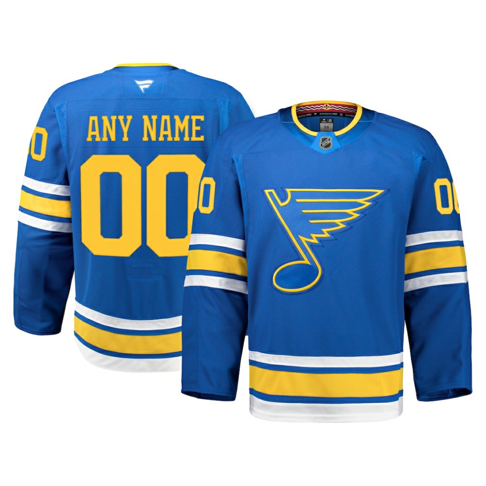 St. Louis Blues Fanatics Home Authentic Pro Custom Jersey - Blue - NHL