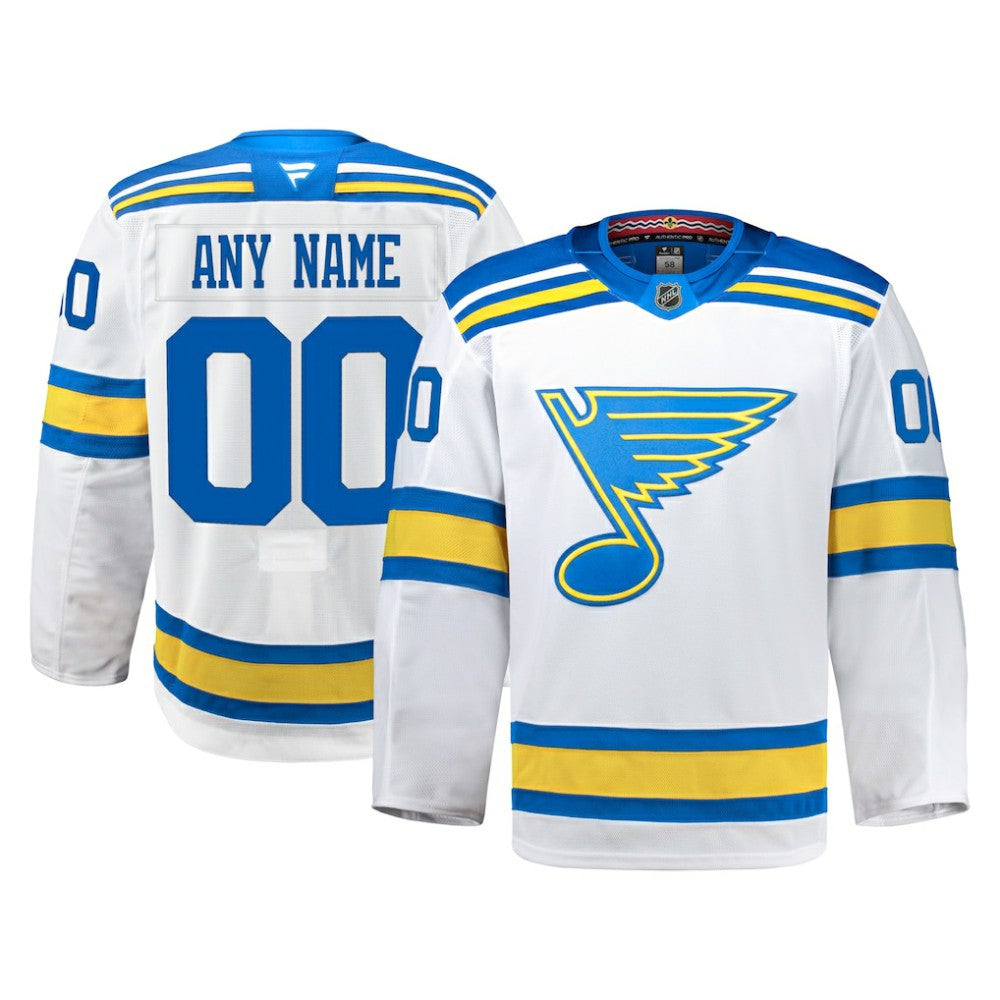St. Louis Blues Fanatics Away Authentic Pro Custom Jersey - White - NHL