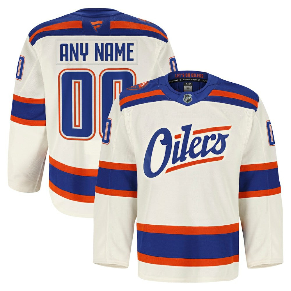 Edmonton Oilers Fanatics Alternate Authentic Pro Custom Jersey - Light Beige - NHL