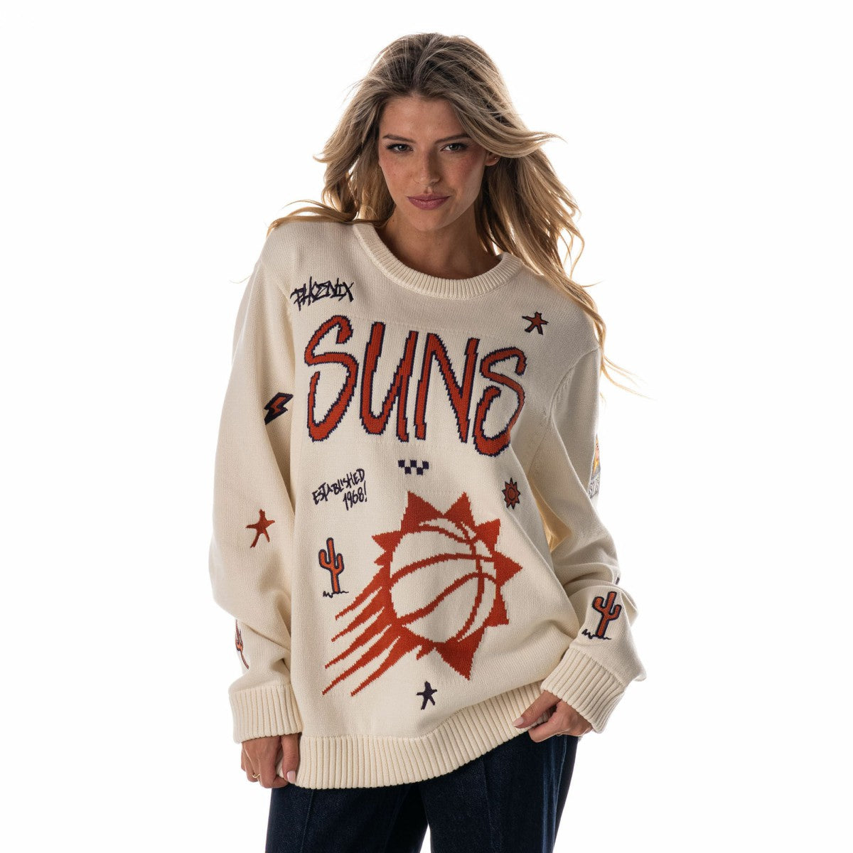 Phoenix Suns The Wild Collective Unisex 2025/26 City Edition Jacquard Sweater Cream - NBA
