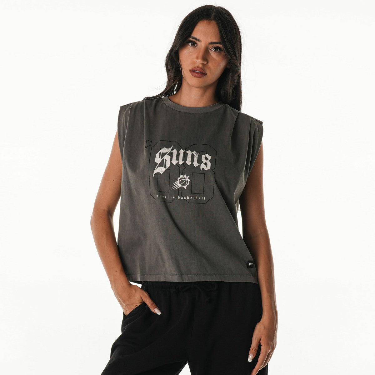 Phoenix Suns The Wild Collective Unisex 2025/26 City Edition Boxy Cropped Darted Tank Top Gray - NBA
